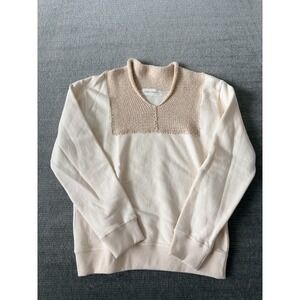 Correll Corell Sweater Women XS Rolled Neck Cream Casual Organic Cotton Soft